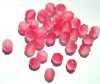 25 8mm Faceted "Fire & Ice" Two-Tone Strawberry & Crystal Firepolish Beads